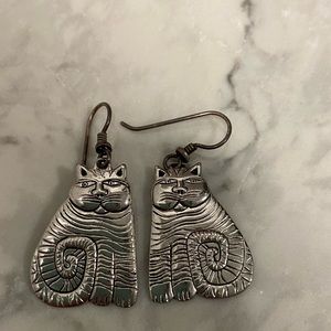 Vintage Laurel Burch Stainless Steel Cat Earrings